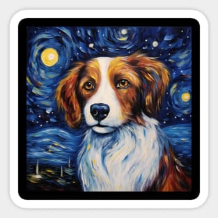 Kooikerhondje portrait in Van Gogh style Sticker